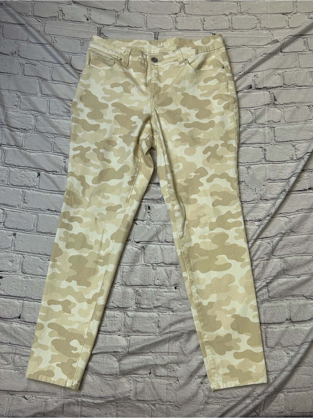 Style & Co. Beige Tan Camo Skinny Pants